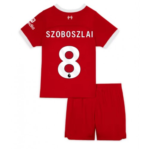 Otroški Nogometni dresi Liverpool Szoboszlai Dominik #8 Domači 2023-24 Kratek Rokav (+ Kratke hlače)